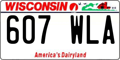 WI license plate 607WLA