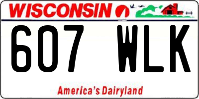 WI license plate 607WLK
