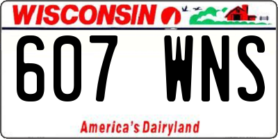 WI license plate 607WNS