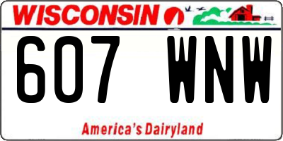 WI license plate 607WNW