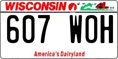 WI license plate 607WOH