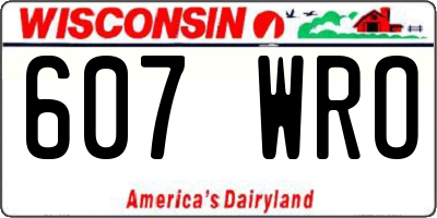 WI license plate 607WRO