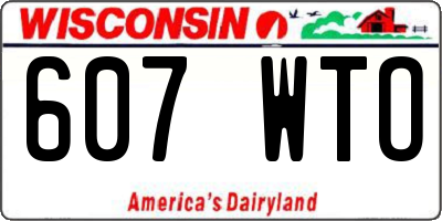 WI license plate 607WTO