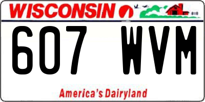 WI license plate 607WVM