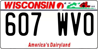 WI license plate 607WVO