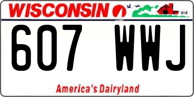 WI license plate 607WWJ