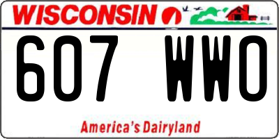 WI license plate 607WWO