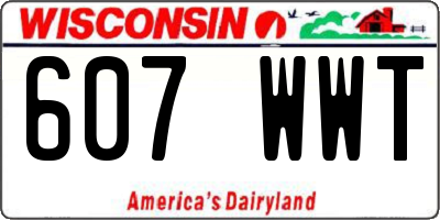 WI license plate 607WWT