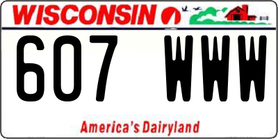 WI license plate 607WWW