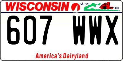 WI license plate 607WWX