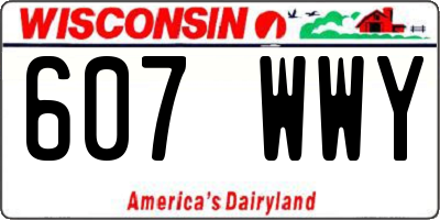 WI license plate 607WWY