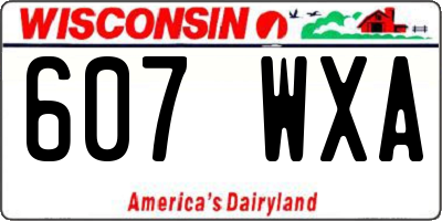 WI license plate 607WXA