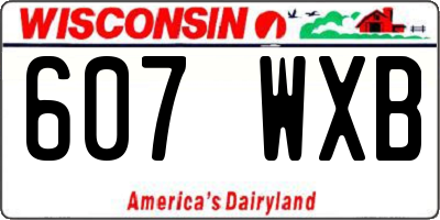 WI license plate 607WXB