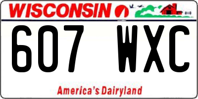 WI license plate 607WXC