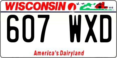WI license plate 607WXD