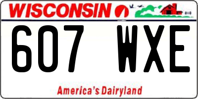 WI license plate 607WXE