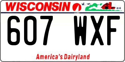 WI license plate 607WXF