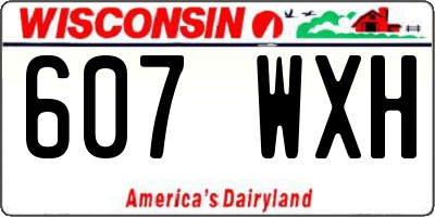 WI license plate 607WXH