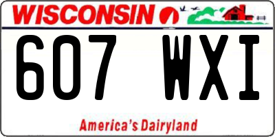 WI license plate 607WXI