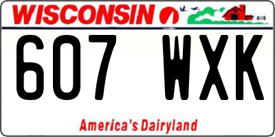 WI license plate 607WXK