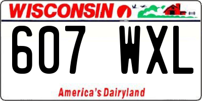 WI license plate 607WXL