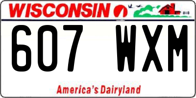 WI license plate 607WXM