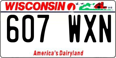 WI license plate 607WXN