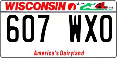 WI license plate 607WXO