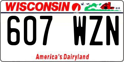 WI license plate 607WZN