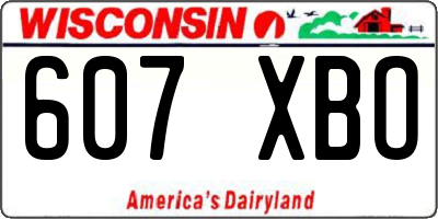 WI license plate 607XBO