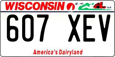 WI license plate 607XEV