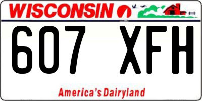 WI license plate 607XFH
