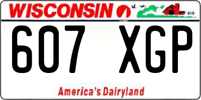 WI license plate 607XGP