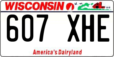 WI license plate 607XHE