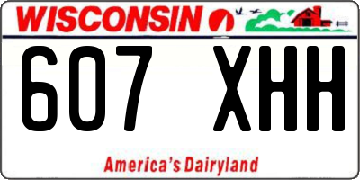 WI license plate 607XHH