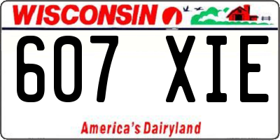 WI license plate 607XIE