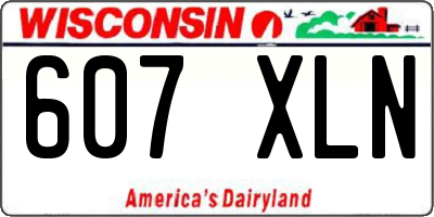 WI license plate 607XLN