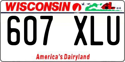 WI license plate 607XLU
