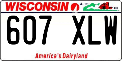 WI license plate 607XLW