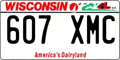 WI license plate 607XMC
