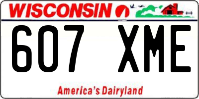 WI license plate 607XME