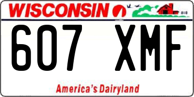 WI license plate 607XMF