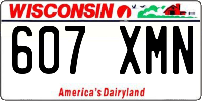 WI license plate 607XMN