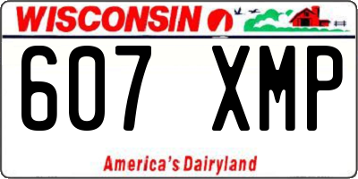 WI license plate 607XMP