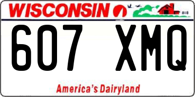 WI license plate 607XMQ