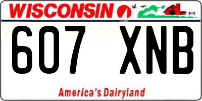 WI license plate 607XNB
