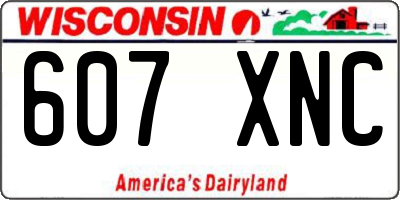 WI license plate 607XNC