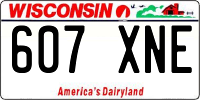 WI license plate 607XNE