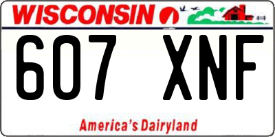 WI license plate 607XNF