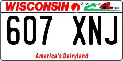 WI license plate 607XNJ